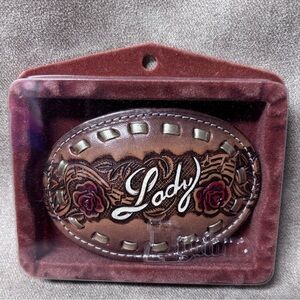 Kenny Rodgers Lyntone Tooled 1970 Western Belt Buckle